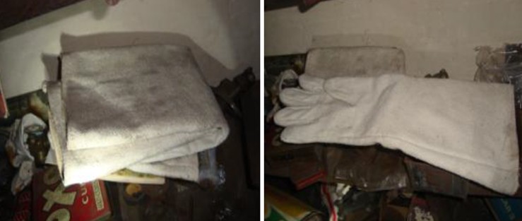 asbestos woven mittens fire blanket